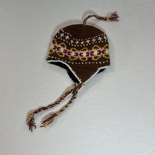 Handmade Nepal Wool Chullo Earflap Beanie Fleece Lined Cozy Casual Unisex