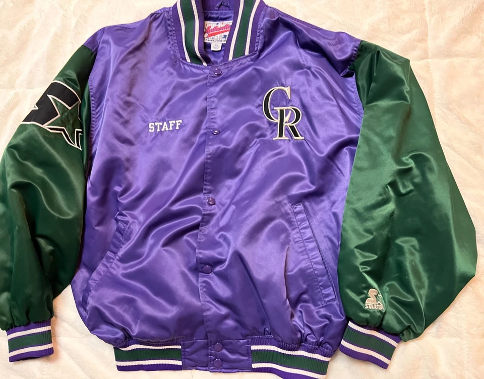 Jaqueta de cetim vintage 1998 MLB All-Star Game Colorado Rockies Staff STARTER GG - Imagem 4 de 4