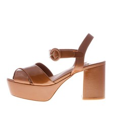 JEFFREY CAMPBELL scarpe donna Sandalo platform Determined eco-pelle vernice tan
