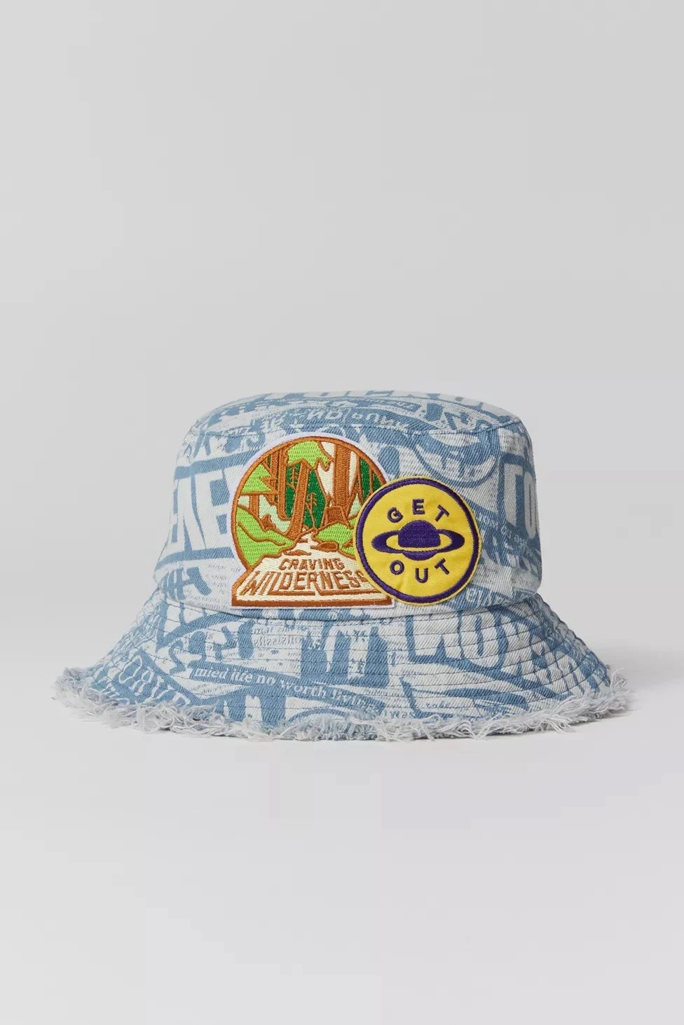 Urban Outfitters UFO Patched Newspaper Bucket Hat NWOT