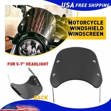 Motorcycle Headlight Windshield Windscreen Universal For 5-7'' Round Headlight