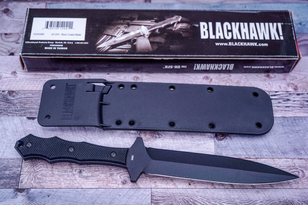 Blackhawk UK-SFK United Kingdom Special Forces Knife, Black D2