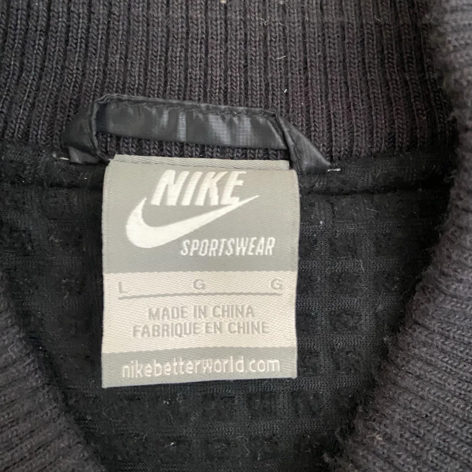 Nike LeBron James Negro Blanco Destroyer Varsity Letterman Chaqueta Cremallera Completa Grande Foto 2 de 4