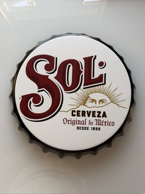 Sol Bier Blech Kronkorken Wandschild 35 cm - Kostenlose Lieferung  