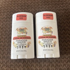 Power Stick Aluminum Free Deodorant Paradise Breeze Scent 2.25 Oz. 2 Sticks New