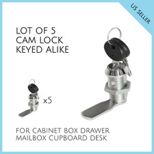 LOT OF 5 KEY CAM LOCK CABINET BOX DRAWER MAILBOX CUPBOARD DESK 050.30.01.50