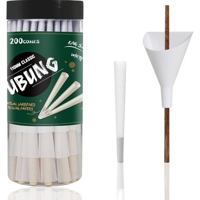 Ubung 200 King Size Pre-Rolled White Cones with Tips & Accessories