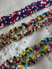 3.  1970's Vintage Beaded Chokers Hippie Multi-Colored