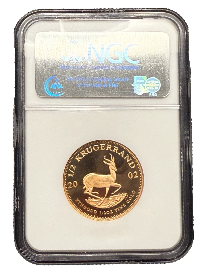 South Africa 2002 Gold 1/2 oz 1/2 Krugerrand NGC PF69UC - Image 2 of 2