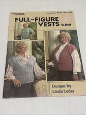 Leisure Arts Full-Figure Vests To Knit Leaflet 547 By Linda Luder 