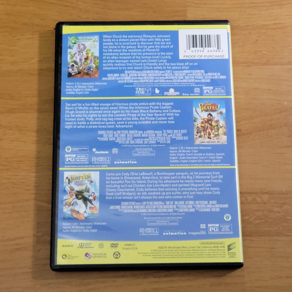 Planet 51, The Pirates! Band of Misfits & Surf's Up on DVD - 2014 - Image 2 of 2