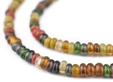Faded Medley Baby Rondelle Java Glass Beads 6mm Indonesia Multicolor Disk