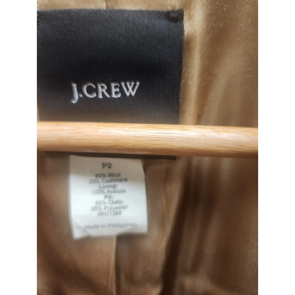 J Crew Wool Cashmere Blend Classic Tailored Overcoat Beige Size P2 - Image 2 of 4
