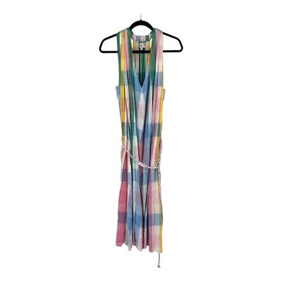 Mille Dress Marilyn belted sleeveless cotton midi size Small S