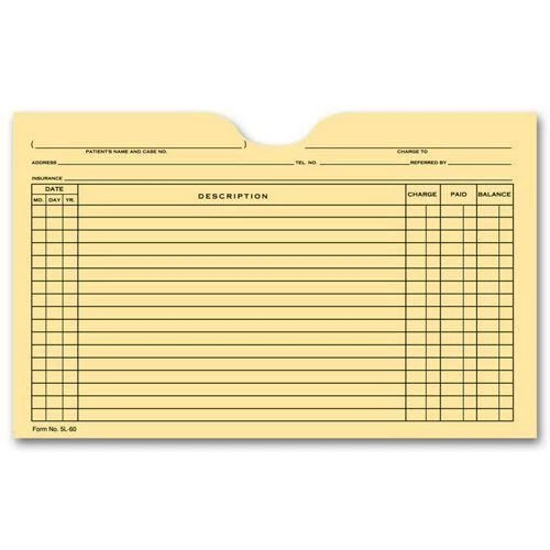 5L60 Printed Card File Pocket Single Column Buff 5 1/8 x 8 1/8" QTY 250