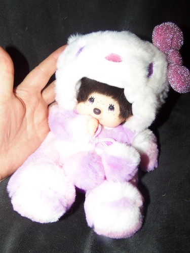 Rare Monchhichi Hello Kitty Baby Plush Toy Baby Kitty Multy outfit Vintage ?!