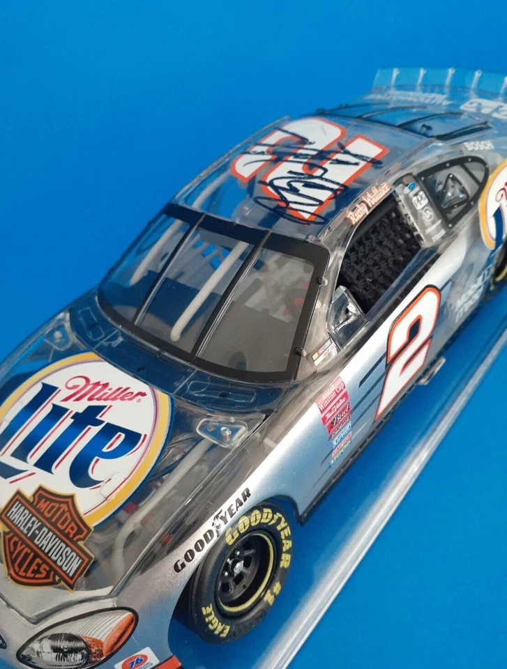 Rusty Wallace Autographed Harley Davidson Miller Lite Clear 2001 Taurus Diecast - Image 2 of 4