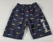Hurley Boys Swim Trunks Size Small shark theme back pocket. Preowned