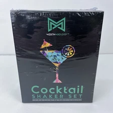 New Modern Mixology 7 Piece Professional Bartender Cocktail Shaker Set W/ Stand