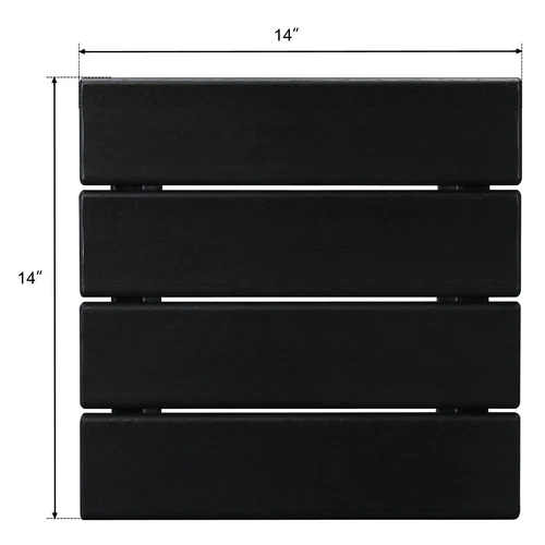 36*36*47cm Single Layer Square HDPE Side Table Black - Picture 21 of 23