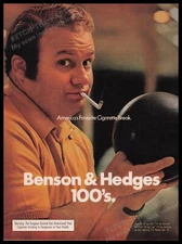 Benson & Hedge's Cigarettes 1970s Print Advertisement Ad 1972 Men's Bowling