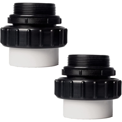 2 Pack Threaded 2'' x 2'' SLIP Union for Pentair Intelliflo and Whisperflo Pump