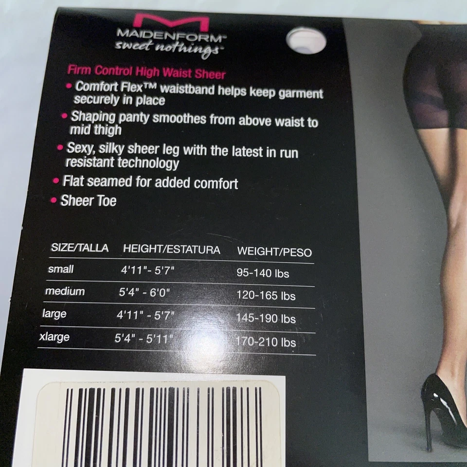 Pantimedias transparentes moldeadoras Maidenform Sweet Nothings XL TONIFICACIÓN NUDE 96332 Foto 3 de 3