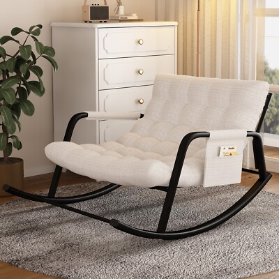 Large Grand Oversize Rocking Recliner Chair for Patio and Home Lounge Spaces