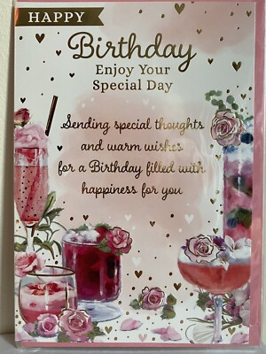 Geburtstagskarte Enjoy Your Special Day Gold foliert Herzen Schwester Freundin Mama Cousine