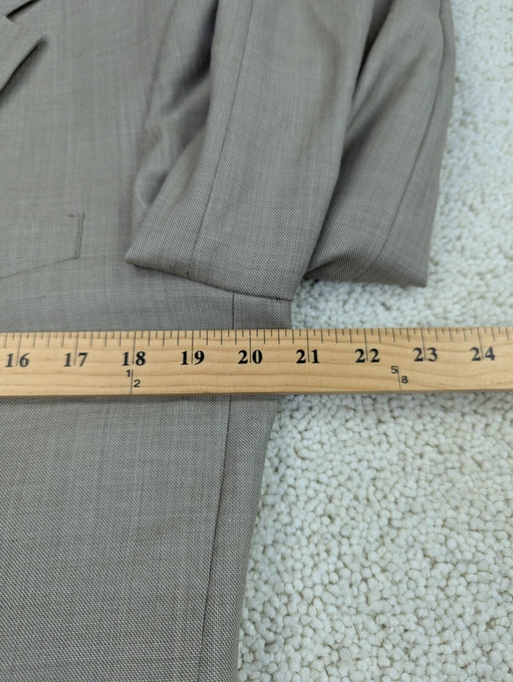 Jones New York Traje Para Hombres 40R 33x29 Lana Tostada 3 Piezas Chaqueta Chaleco Pantalones Calce Ajustado Foto 3 de 4