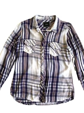 RAILS Womens Shirt Blue Pink White Plaid Check Button-Up Sz Med EUC Long Sleeve