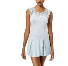  48 NWT BETSEY JOHNSON WOMENS BLUE/LACE FLUTTER SLEEVE CHEMISE SIZE SMALL JL94