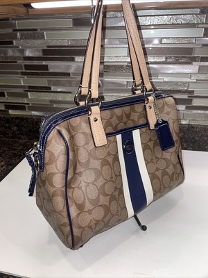 coach purse blue and brown