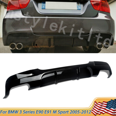 Rear Bumper Diffuser Lip For BMW E90 E91 3 Series M Sport 09-12 Glossy Black