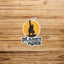 Planet of the Apes Retro Movie sticker Style Sticker, Chimp with Spear #2893
