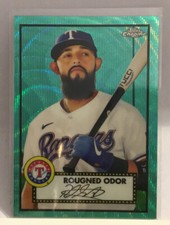 2021 TOPPS CHROME ROUGHNED ODOR AQUA WAVE REFRACTOR #336 RANGERS PDK
