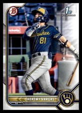 2022 Bowman 1st Edition  Jheremy Vargas #BP-144 Milwaukee Brewers Baseball Card