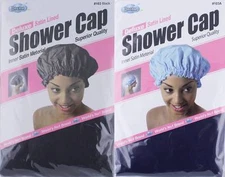 1 Piece Satin Lined Waterproof Shower Cap Vinyl outside & Inner Satin Material