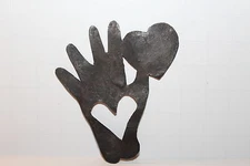 Primitive 18th C. Style MINIATURE Tin Heart N' Hand Folk Art Quilting Template