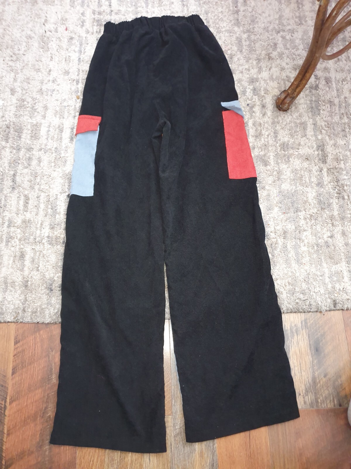 Romwe elastic waist pull on cargo patchwork pants… - image 3