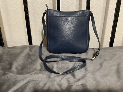 Michael Kors Leather Hamilton Traveler Crossbody Navy Blue Bag | eBay