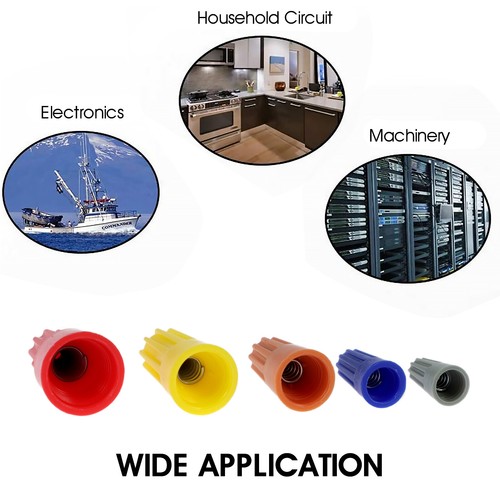 460Pcs Electrical Wire Connectors 5 Sizes Colorful Wire Screw Caps