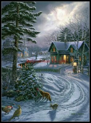 Chart Needlework DIY - Counted Cross Stitch Patterns -  Cold Winter Evening