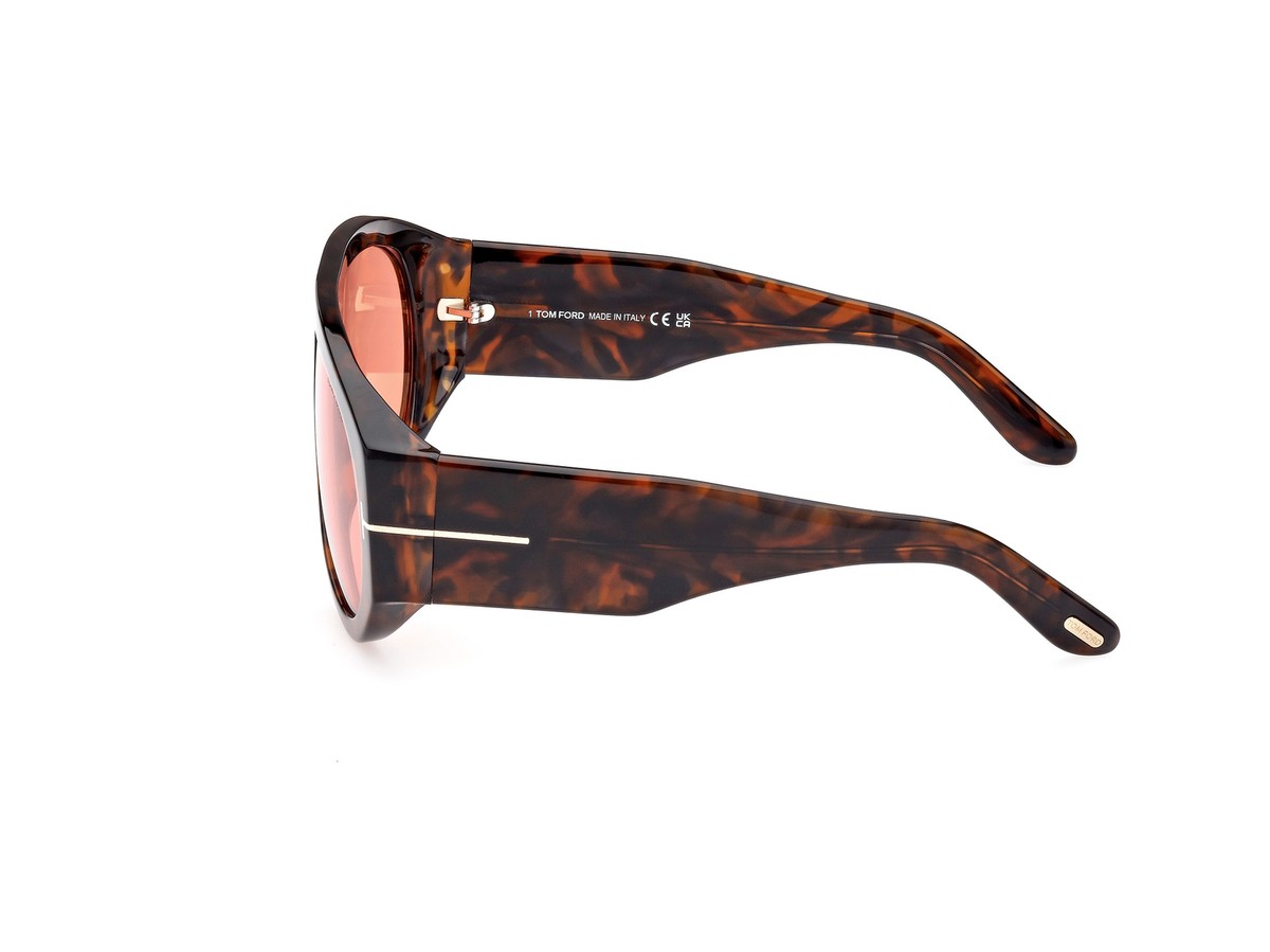 サングラス [TOMFORD]Eyewear Havana Bordeaux Pilot Tom Ford Dark Havana Frame / Bordeaux Lenses Sunglasses