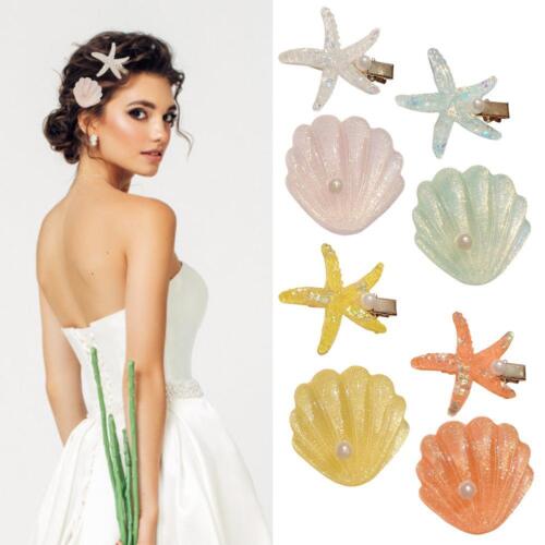 2pcs/set Girls Sea Star Shell Hairpins Irregular Hair Clip Women Fringe Hairgrip - Bild 3 von 13