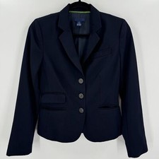 J. CREW Navy Blue 3 Button Schoolboy Blazer Jacket Size 2