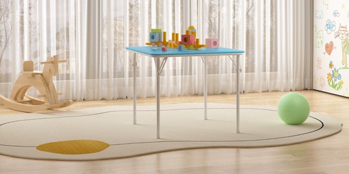 24'' Kid Folding Card Table Portable w/Soft PU Padded Cushion Living Room Office - Picture 6 of 8