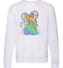 White sweatshirt watercolour Castle Disney ladies sweater Gift for her winter
