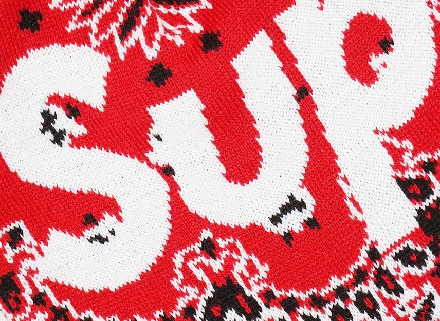 Supreme Big Logo Beanie Red Bandana 帽子 赤 Supreme Big Logo Beanie Red - US