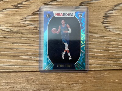 2020-21 Panini Hoops Basketball Tyrell Terry Teal Explosion Rookie Card SP